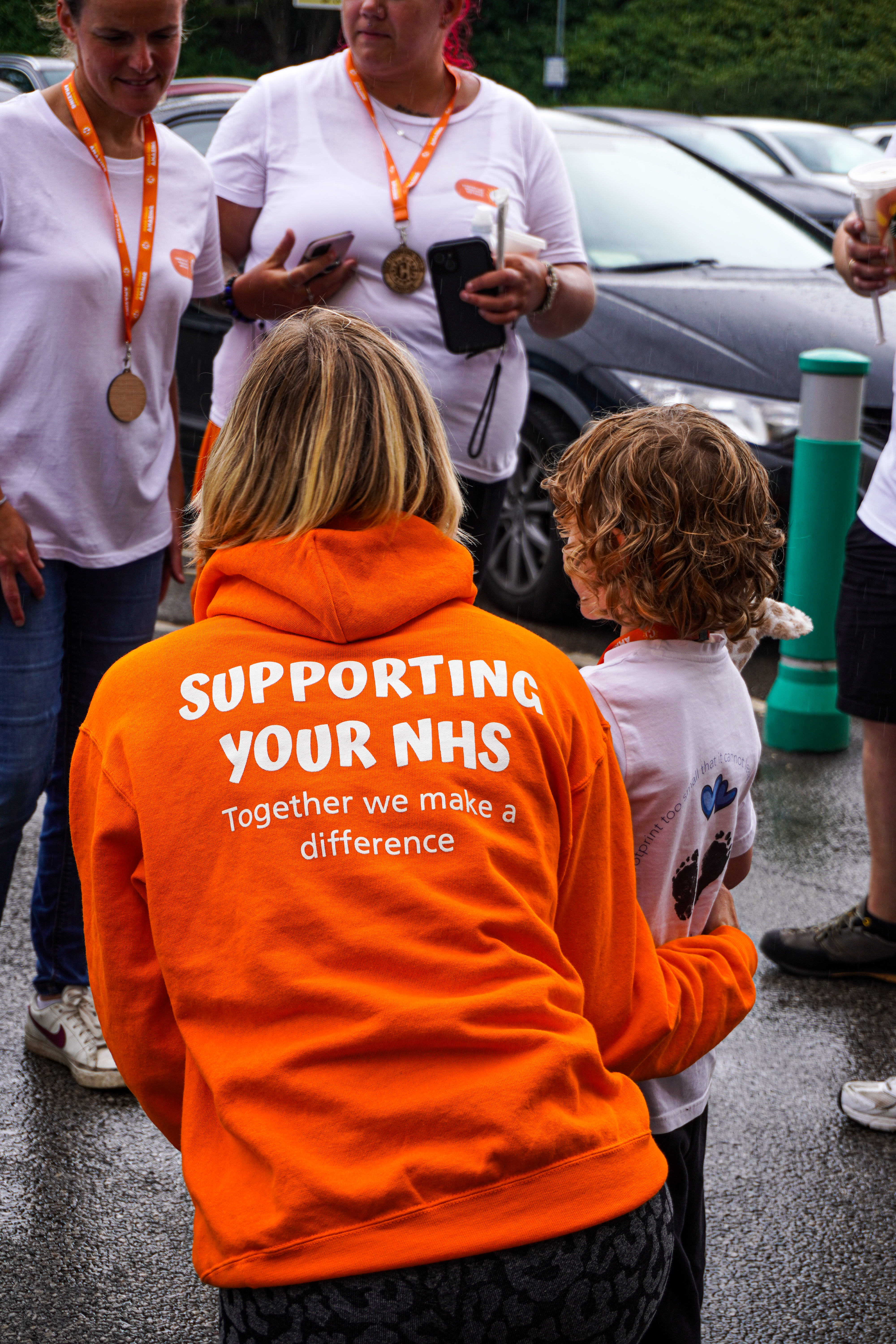 Back of orange hoodie