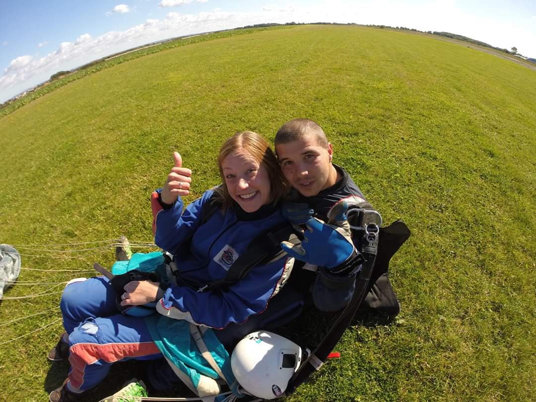 Charity manager doing skydive